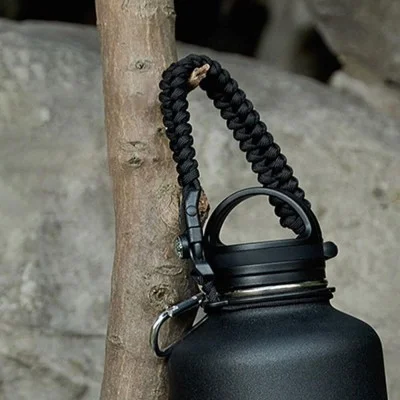 Buzio Paracord Carrier Strap Cord-Fits Wide Mouth Bottle - Black